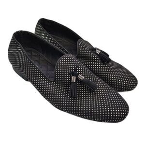 ZARA Men’s Black Polka Dot Tassel Loafers Size EU 40 Slip On Dress Shoes US 7